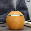 Difuzor Aromaterapie Teno1464, forma de sfera, 7 culori LED, lumini dinamice, control tactil, capacitate 130ml, silentios, rezerva inclusa, umidifica aerul, stejar deschis