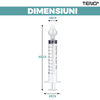 Set 2 Bucati Irigator / Dus Lavaj Nazal Teno528, dispozitiv curatare sinusuri si decongestie nazala, cap din silicon, 10ml, transparent