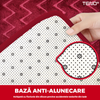 Set 2 Covorase de Baie Teno1018, anti-derapante, material moale, design modern, model romburi, 80x50 & 50x40cm, rosu