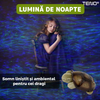 Lampa de Veghe Testoasa Teno1431, proiector de lumini, 8 constelatii, lumina RBG, 2 cantece de adormit copiii, pufoasa si moale, mod inchidere automata, verde/galben