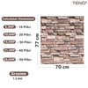 Set 10x Tapet Caramida 3D Teno1088, Model Piatra Naturala, suprafata acoperire 5.3. mp, autoadeziv, waterproof, usor de montat, design modern, 70x77 cm, maro deschis