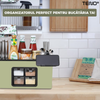 Organizator Multifunctional pentru Bucatarie Teno®, 4 Compartimente, raft condimente, suport detasabil telefon,tavita de scurgere, suport tacamuri/ustensile, verde deschis