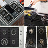 Set 4 Folii Protectie Teflon Teno88, pentru aragaz sau plita, detasabile, ajustabile, usor de curatat, anti-aderente, negru