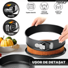 Set 3 Tavi pentru Copt Teno1634, forma rotunda, baza detasabila, antiaderente, rezistente, usor de curatat, 4/7/9 inch, negru