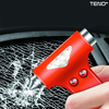 Set 2 Dispozitive de Spart Geamul Teno1066 tip ciocan, doua capete, cutter pentru taiat centura, protectie anti-taieturi, carcasa inclusa, rosu