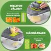 Feliator de Legume 22 in 1 Teno1635, multifunctional, 8 taieturi, accesorii pentru tocat, maruntit, feliat, julienne, separator de oua, lame de inox, caseorla de depozitare, manere , verde