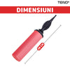 Pompa Manuala Pentru Umflat Baloane cu Dublu Sens Teno371, multifunctionala, materiale calitative, umflare rapida, rosu/negru, 28 cm