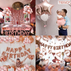 Set 27 Baloane Teno757, Litere, pentru Petreceri/Aniversari/Evenimente, confetti, stelute, inimioare, model HAPPY BIRTHDAY, rose gold