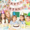 Set 5 Baloane cu Banner Teno1061, Confetti, pentru Petreceri/Aniversari/Evenimente, model HAPPY BIRTHDAY, roz