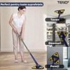 Mop cu Cap Triunghiular Teno1145, rotire 360 grade, telescopic, curatare usoara, 2 lavete incluse, 127 cm, albastru/galben deschis