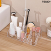 Organizator Cutie Depozitare pentru Produse Cosmetice Teno473, bijuterii si alte obiecte, 6 sertare, piese detasabile, transparent, 24 x 19 cm