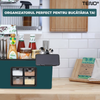 Organizator Multifunctional pentru Bucatarie Teno®, 4 Compartimente, raft condimente, suport detasabil telefon,tavita de scurgere, suport tacamuri/ustensile, verde inchis