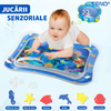 Saltea cu Apa pentru Bebelusi Teno1206, centru de activitati si joaca, gonflabila, umpluta cu lichid, jucarii senzoriale tip animale marine, design distractiv, albastru
