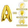 Balon in Forma de Litera A Teno1467, metalizat, pentru Petreceri/Aniversari/Evenimente, rezistent, folie, gold, 40 cm