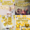 Set 27 Baloane Teno768, Litere, pentru Petreceri/Aniversari/Evenimente, confetti, stelute, inimioare, model HAPPY BIRTHDAY, gold