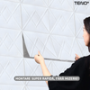 Set 10x Tapet 3D Teno842, suprafata acoperire 4.9 mp, autoadeziv, Model Romburi, perete/tavan, waterproof, usor de montat, design modern, 70x77 cm, alb