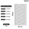 Set Tapet 3D Teno385, suprafata acoperire 2.45 mp, autoadeziv, waterproof, design modern, usor de montat, 70x35cm, alb