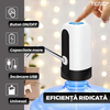 Dozator Electric de Apa Teno1568, pompa pentru bidon, touch control, incarcare USB, design minimalist, silentios, portabil, uz casnic, universal, pentru toate dimensiunile de bidon, baterie 1200 mAH, alb/negru