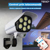 Lampa Solara 77 LED-uri Teno264, tip camera, senzor de miscare, 3 moduri de iluminare, protectie IP65, Waterproof, exterior, telecomanda, alb