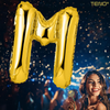 Balon in Forma de Litera M Teno1466, metalizat, pentru Petreceri/Aniversari/Evenimente, rezistent, folie, gold, 40 cm