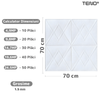 Set 10x Tapet 3D Teno842, suprafata acoperire 4.9 mp, autoadeziv, Model Romburi, perete/tavan, waterproof, usor de montat, design modern, 70x77 cm, alb