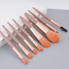 Set 8 Mini Pensule pentru Machiaj Teno311, machiaj profesional/incepatori, portabile, roz