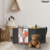 Set 3 Cutii pentru Depozitare si Organizare Mari Teno1035, pliabile, maner ranforsat si fereastra transparenta, pentru haine/paturi/ plapumi/ perne/ lenjerii de pat/jucarii, 105 L, 70x50x30 cm, negru