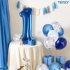 Set 12 Baloane Teno1445, Cifra 1, pentru Petreceri/Aniversari/Evenimente, Stea/Rotunde/Confetti, 3 culori, latex, albastru
