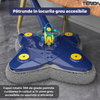 Mop cu Cap in Forma de Stea Teno552, rotire 360 grade, telescopic, curatare usoara, 4 lavete incluse, 123 cm, albastru/galben