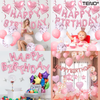 Set 25 Baloane Teno717, Litere, pentru Petreceri/Aniversari/Evenimente, confetti, stelute, model HAPPY BIRTHDAY, rose