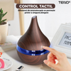 Difuzor Aromaterapie Teno1463, forma conica, lumini ambientale, control tactil, capacitate 200ml, silentios, rezerva inclusa, alimentare USB, umidifica aerul, stejar inchis