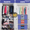 Set 3 Cutii pentru Depozitare si Organizare Teno1055, 3 dimensiuni, pliabile, maner ranforsat si fereastra transparenta, pentru haine/paturi/ plapumi/ perne/ lenjerii de pat/jucarii, 60 L / 84 L / 105 L, albastru