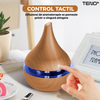 Difuzor Aromaterapie Teno1462, forma conica, lumini ambientale, control tactil, capacitate 200ml, silentios, rezerva inclusa, alimentare USB, umidifica aerul, stejar deschis