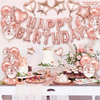 Set 27 Baloane Teno757, Litere, pentru Petreceri/Aniversari/Evenimente, confetti, stelute, inimioare, model HAPPY BIRTHDAY, rose gold