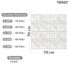 Set 10x Tapet 3D Teno810, suprafata acoperire 4.9 mp, autoadeziv, Model Floral Diamant, perete/tavan, waterproof, usor de montat, design modern, 70x70 cm, alb