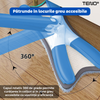 Mop cu Cap in Forma de X Teno1149, rotire 360 grade, telescopic, curatare usoara, 2 lavete incluse, 123 cm, albastru deschis