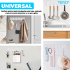 Set 2 Cuiere Autoadezive Teno1555, cu agatatori duble, pentru baie/hol/bucatarie, puternice, ajustabile, usor de montat, waterproof, transparent