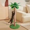 Ansamblu de Joaca pentru Pisici in Forma de Palmier Teno®, tip turn, 1 nivel,franghie si mingiute de joaca, stalpi pentru zgariat, captuseala extra moale, structura stabila, 85 cm, verde