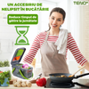 Feliator de Legume 22 in 1 Teno1635, multifunctional, 8 taieturi, accesorii pentru tocat, maruntit, feliat, julienne, separator de oua, lame de inox, caseorla de depozitare, manere , verde