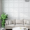 Set 10x Tapet 3D Teno810, suprafata acoperire 4.9 mp, autoadeziv, Model Floral Diamant, perete/tavan, waterproof, usor de montat, design modern, 70x70 cm, alb