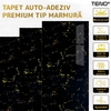 Set 10x Tapet Marmura Premium 3D Teno1809, suprafata acoperire 1.8 mp, autoadeziv, waterproof, usor de montat, design modern, 30x60 cm, model 54, negru/auriu