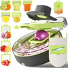 Feliator Manual 13 in 1 Teno2295, pentru fructe/legume/branzeturi moi, usor de utilizat, 10 accesorii, piese detasabile, rotund, verde