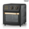 Friteuza cu Aer Cald Teno1662, tip cuptor electric, geam de sticla, capacitate 12 L, gatire cu aer cald, fara ulei, tavita si gratar incluse, tehnologie circulatie aer 360 de grade, versatila, 2400 W, negru
