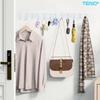 Set 2 Cuiere Autoadezive Teno1555, cu agatatori duble, pentru baie/hol/bucatarie, puternice, ajustabile, usor de montat, waterproof, transparent