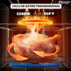 Friteuza Dubla Fara Ulei Air Fryer Teno1658, tehnologie smart sensing, programe smart chef automate, afisaj digital, capacitate 9 L, tehnologie de eliminare a grasimii, functie de pastrare la cald, tensiune alimentare 220-240 V, gri/negru