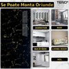 Set 10x Tapet Marmura Premium 3D Teno1811, suprafata acoperire 3.6 mp, autoadeziv, waterproof, usor de montat, design modern, 60x60 cm, negru/auriu