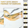 Set 10x Tapet Marmura Premium 3D Teno1810, suprafata acoperire 3.6 mp, autoadeziv, waterproof, usor de montat, design modern, 60x60 cm, alb/auriu