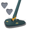 Mop cu Cap in Forma de Inima Teno1157, rotire 360 grade, telescopic, curatare usoara, 2 lavete incluse, 127 cm, verde/galben
