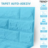 Set Tapet Caramida 3D Teno52, suprafata acoperire 5.3 mp, autoadeziv, waterproof, usor de montat, design modern, 70x77 cm, albastru
