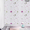 Set Tapet Caramida 3D Teno76, model Nori si Baloane, suprafata acoperire 5.3 mp, autoadeziv, waterproof, usor de montat, design modern, 70x77 cm, alb